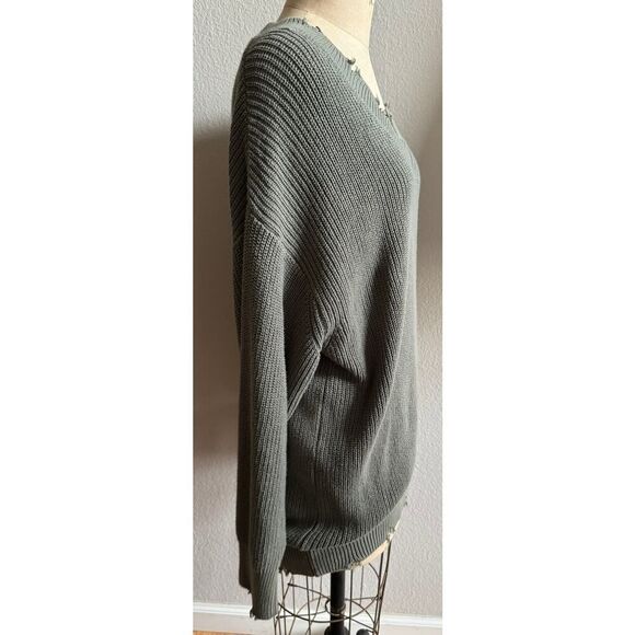 Young Fabulous‎ & Broke Long Green Cotton Sweater S/M EUC - Picture 5 of 6